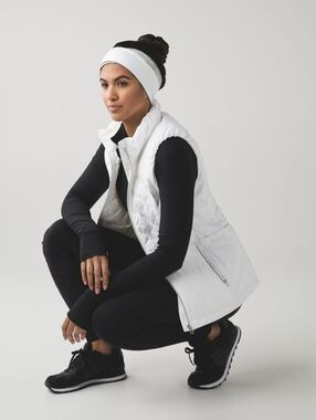 New Lululemon Run And Done Ear Warmer (Softshell) Space Dye Camo White Silver